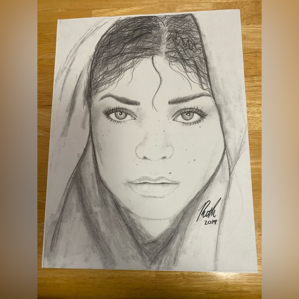 Monochrome Portrait Sketch Art